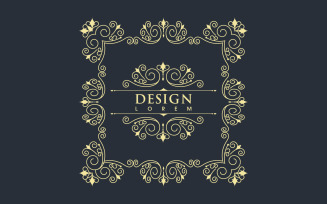 Beauty Vintage border line Template vector illustration design v.5