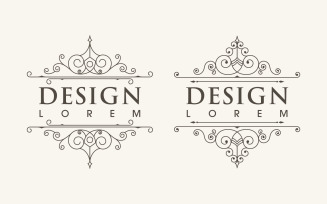 Beauty Vintage border line Template vector illustration design v.6