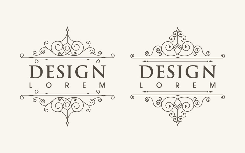 Beauty Vintage border line Template vector illustration design v.6 Illustration