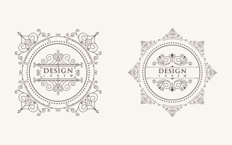 Beauty Vintage border line Template vector illustration design v.8