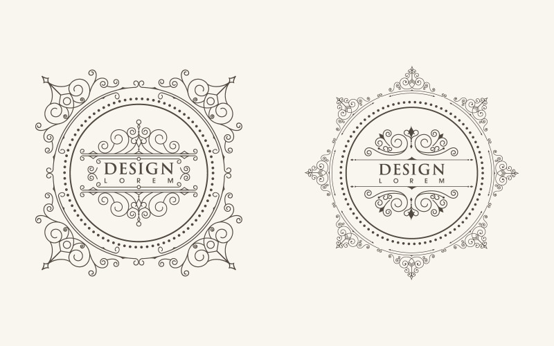 Beauty Vintage border line Template vector illustration design v.8 Illustration