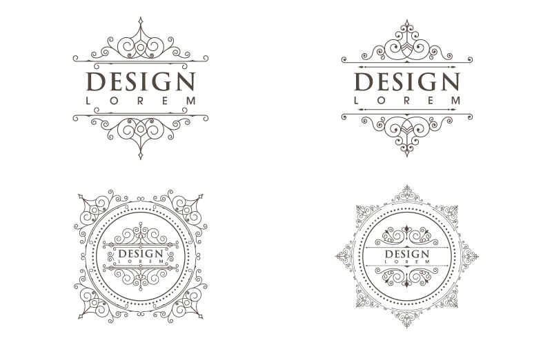 Beauty Vintage border line Template vector illustration Illustration