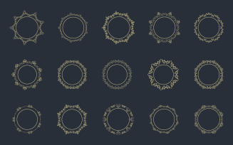 Circle Vintage border line Template vector illustration design v.1