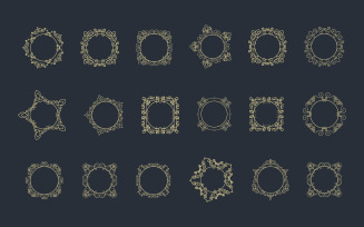 Circle Vintage border line Template vector illustration design v.2