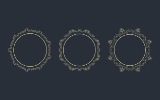 Circle Vintage border line Template vector illustration design v.3