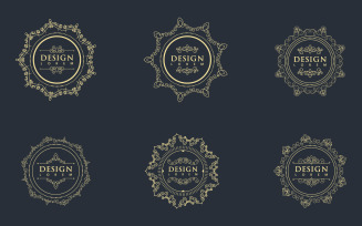 Circle Vintage border line wedding Template vector illustration design v.4
