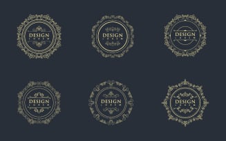 Circle Vintage border line wedding Template vector illustration design v.5