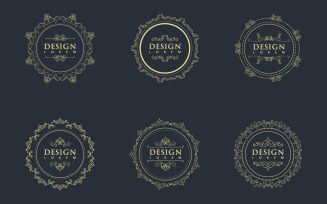 Circle Vintage border line wedding Template vector illustration design v.6