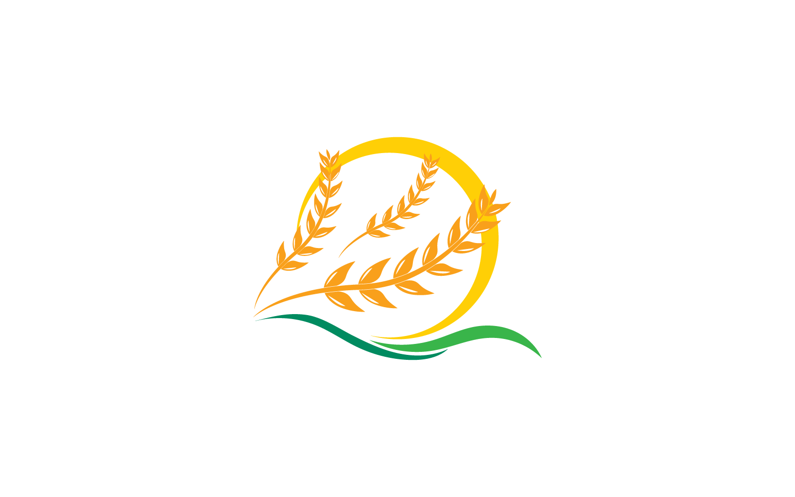 Plantilla de logotipo vectorial de trigo, diseño plano