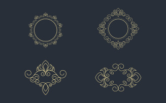 Vintage border line Template vector illustration design v.4