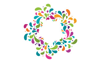 Water wave splash icon for nature event milk drink vector illustration design template v.7