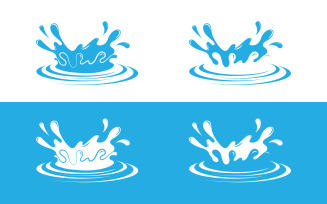 Water wave splash icon for nature event milk drink vector illustration design template v.9