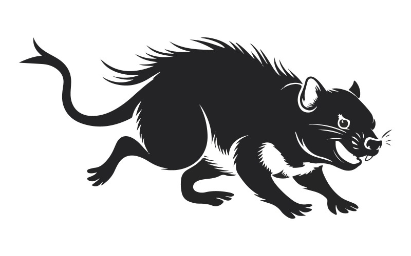 A silhouette illustration of a Tasmanian Illustration