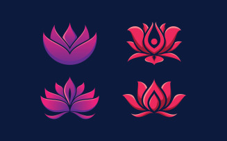 Beauty lotus flower logo spa logo vector yoga and therapy symbol 13