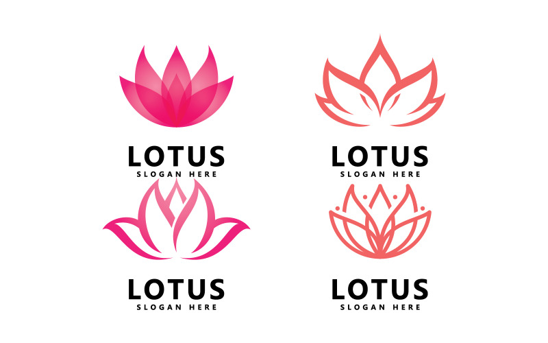 Beauty lotus flower logo spa logo vector yoga and therapy symbol 14 Logo Template
