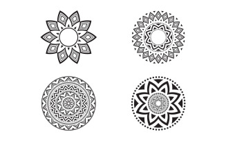 Circular pattern in form of mandala for Henna, Mehndi, tattoo, decoration design template v.1