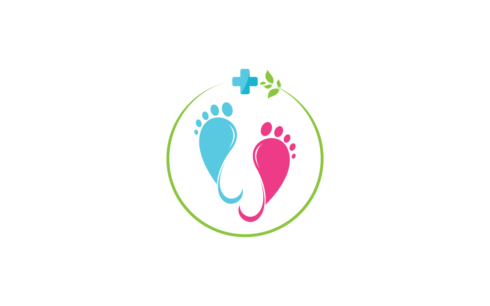 Foot care logo flat design template icon