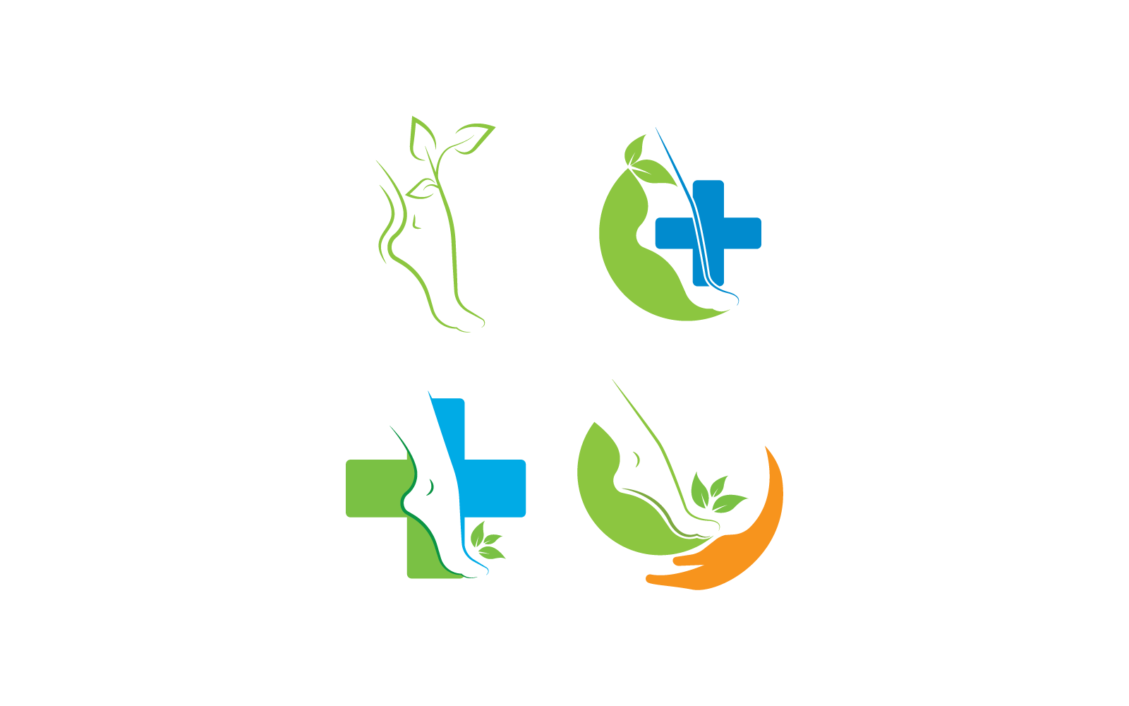 Fotvård illustration logotyp platt formgivningsmall