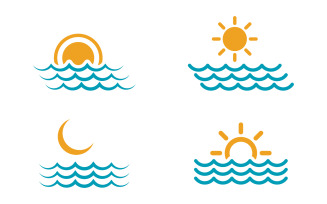 Fresh dynamic flow Water wave splash water drop icon vector illustration design template v.3