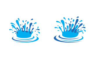 Fresh Water wave splash water drop icon vector illustration design template v.3
