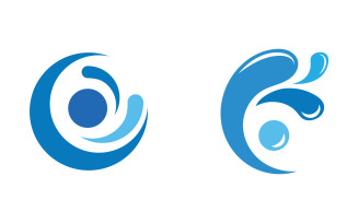 Fresh Water wave splash water drop icon vector illustration design template v.5