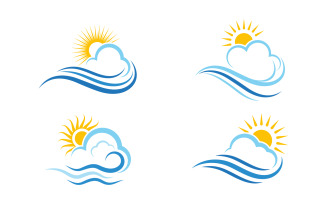 Fresh Water wave splash water drop icon vector illustration design template v.6