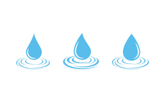 Fresh Water wave splash water drop icon vector illustration design template v.7