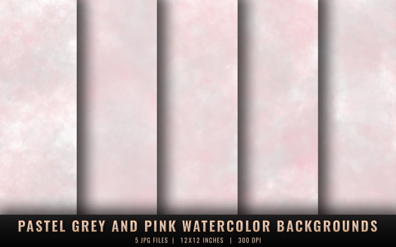 Pastel Grey and Pink Watercolor Backgrounds