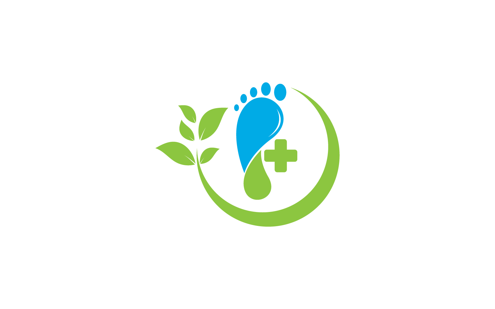 Voetverzorging logo plat ontwerp sjabloon vector