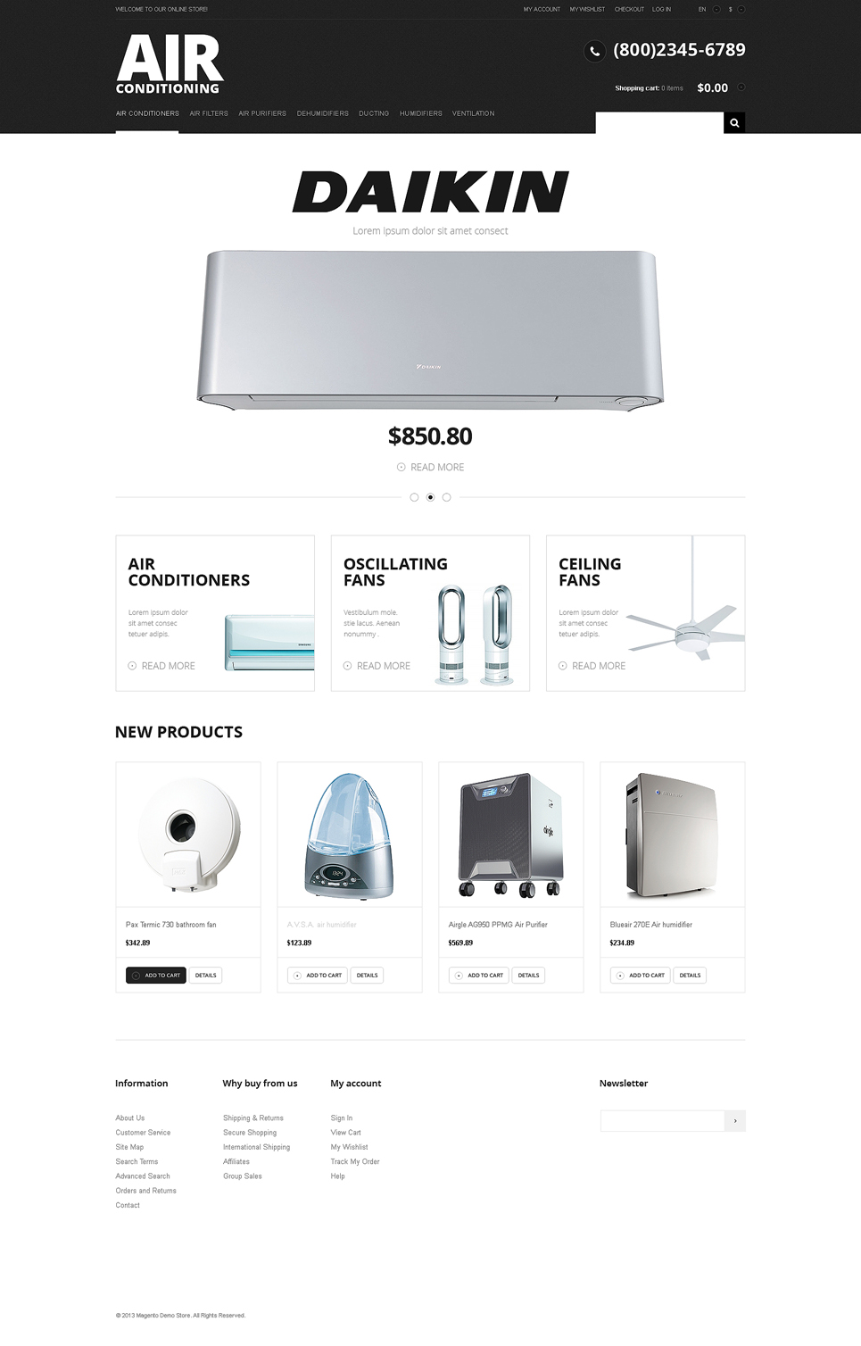 Modern Air Conditioning Magento Theme New Screenshots BIG
