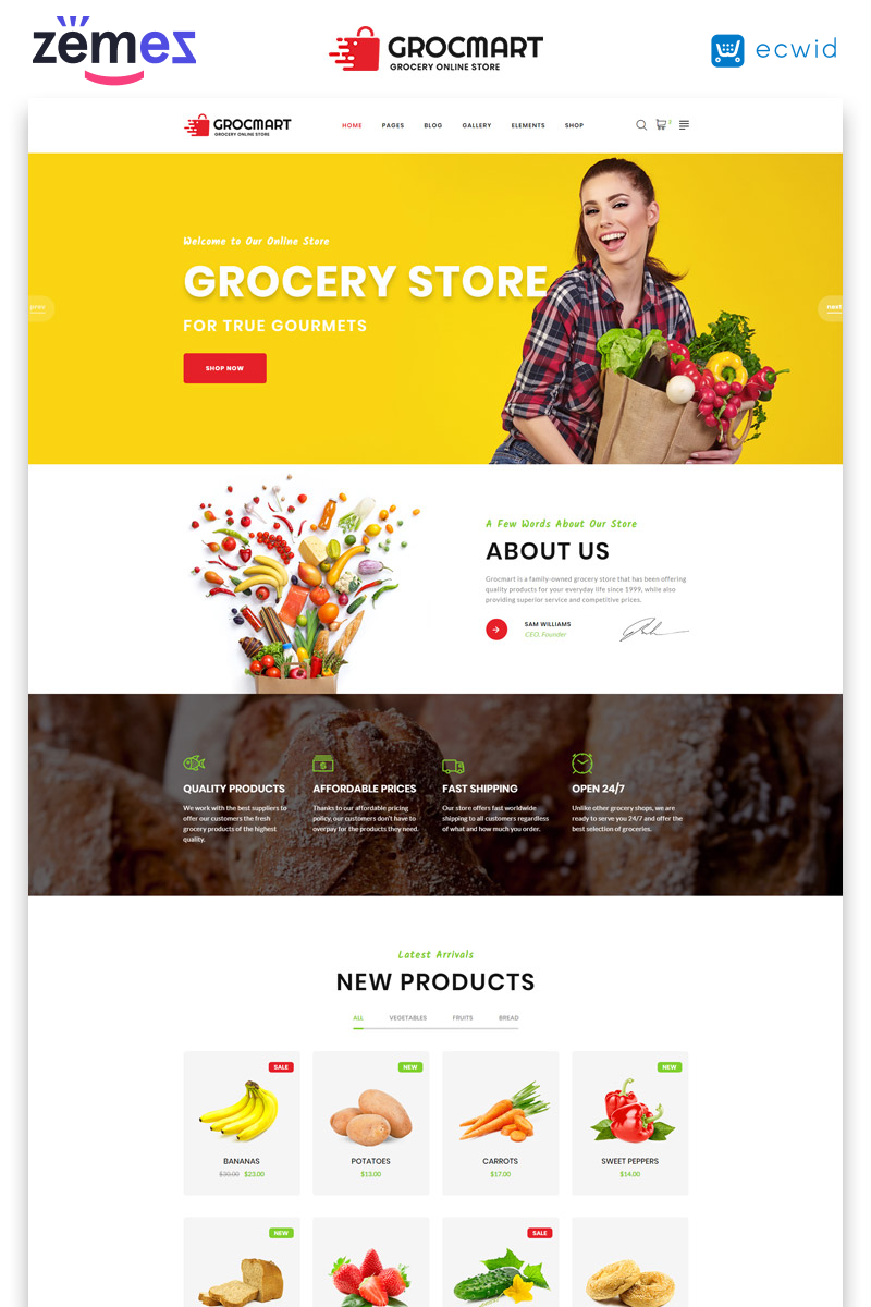 Reszponzív Grocmart - Grocery Store Multipage Classic HTML Weboldal sablon 47684