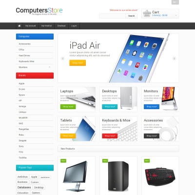 Tema Magento Responsive #47676 "The Biggest Computers Store" #47676