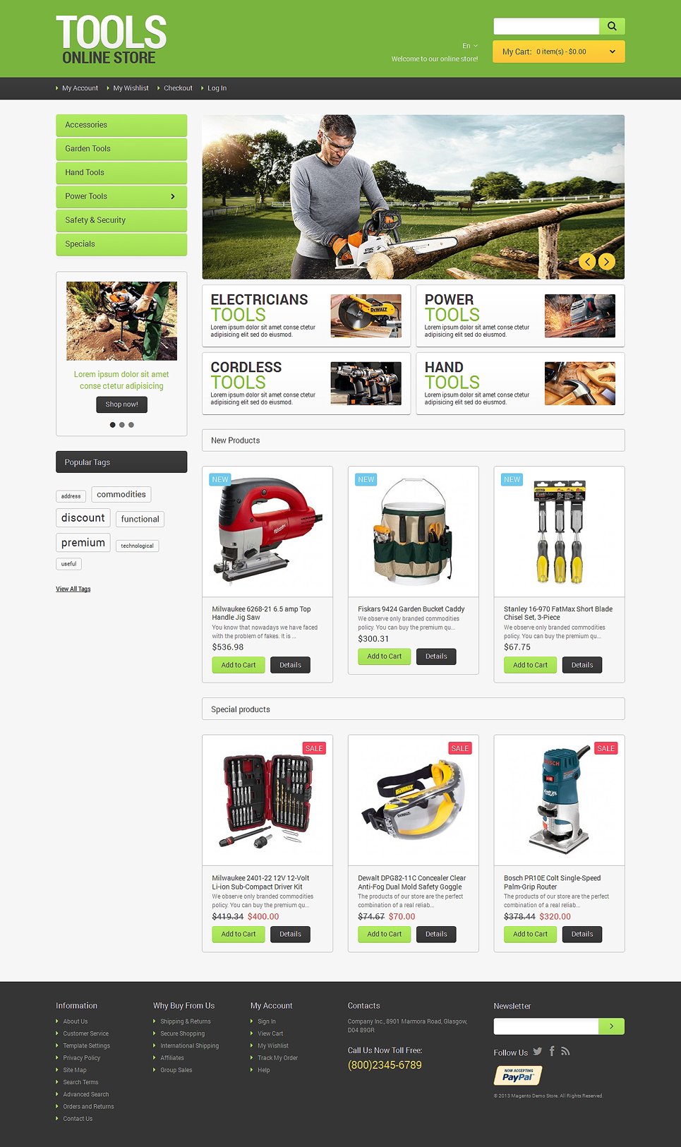 Tools Online Magento Theme New Screenshots BIG