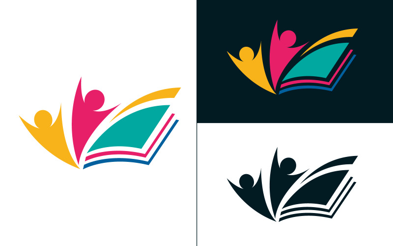 Education Book logo Template vector icon illustration design v.6 Logo Template