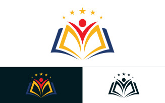 Education Book logo Template vector icon illustration design v.8