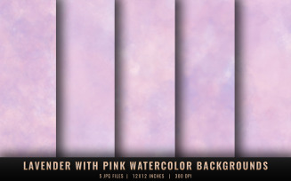 Lavender with Pink Watercolor Backgrounds