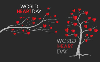 World heart day event vector illustration design template v.2