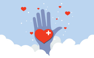 World heart day healthy hospital event medical vector illustration design template v.10