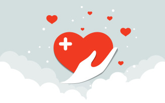 World heart day healthy hospital event medical vector illustration design template v.11