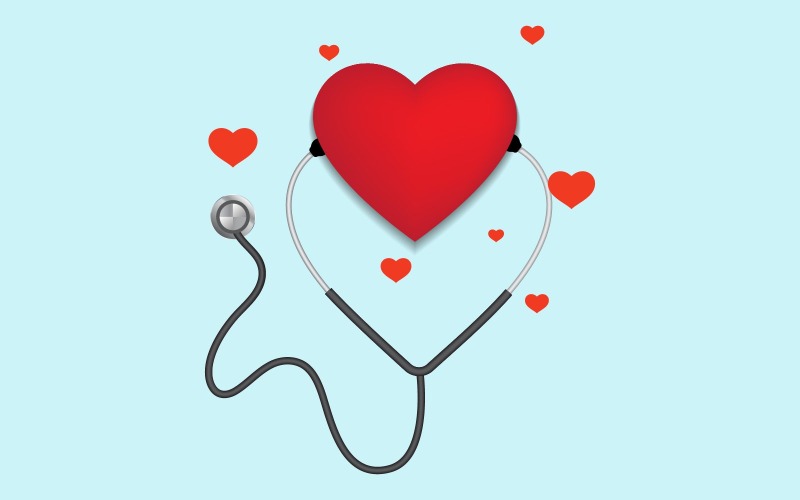 World heart day healthy hospital event medical vector illustration design template v.4 Illustration