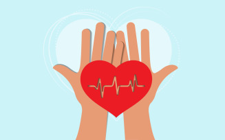 World heart day healthy hospital event medical vector illustration design template v.5