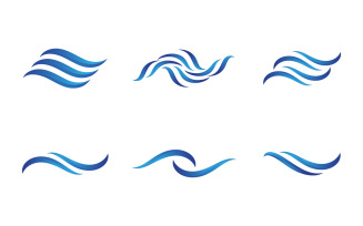 Dynamic blue Water wave icon vector illustration design template