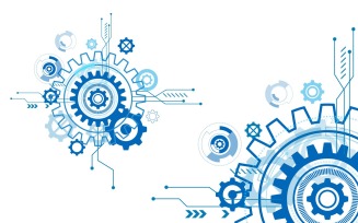 Gear industrial digital technology Future vector icon illustration design template v.2