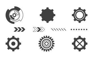 Gear industrial digital vector icon illustration design template v.1