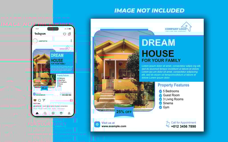 Real Estate Social Media Post Template in PSD - 103