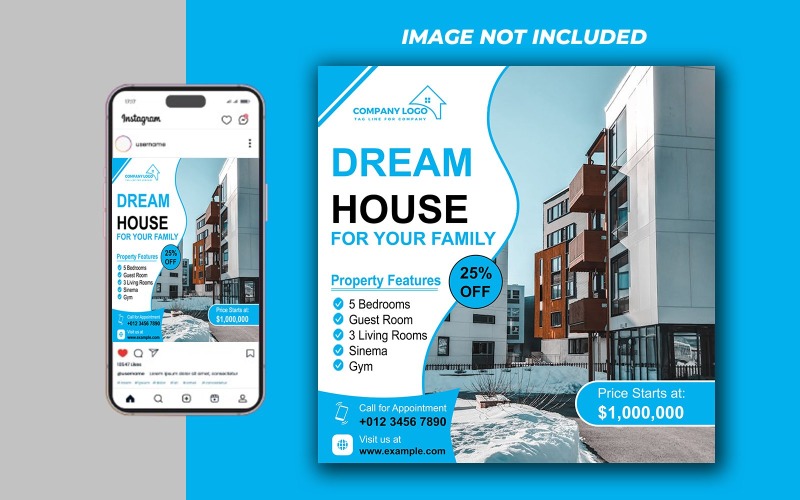 Real Estate Social Media Post Template in PSD - 104
