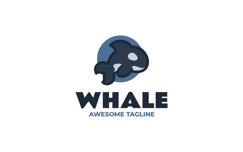 Whale Flat Modern Logo 89 Logo Template
