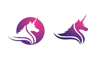 Beauty horse Unicorn Logo icon vector illustration design template v.10