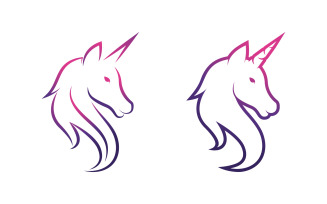 Beauty horse Unicorn Logo icon vector illustration design template v.11