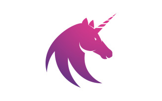 Beauty horse Unicorn Logo icon vector illustration design template v.16